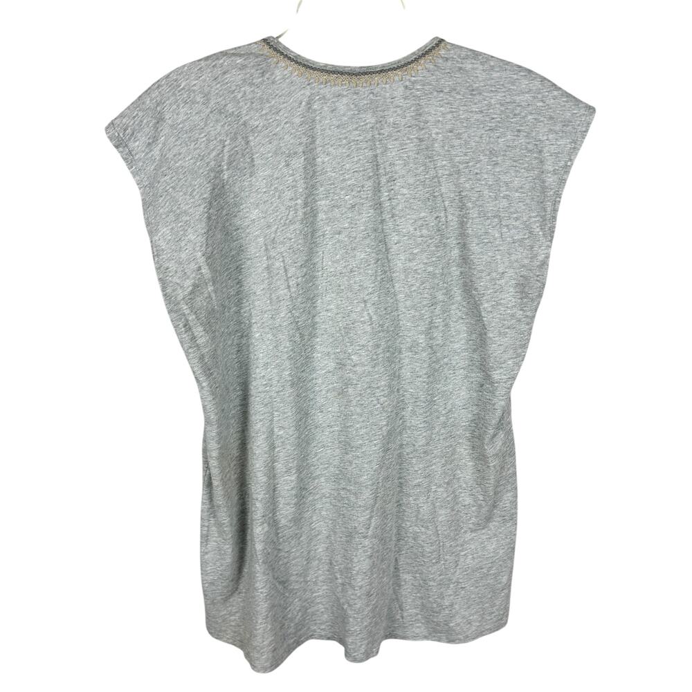 Johnny Was Grey Floral Embroidered Tunic V Neck Boho Top S - Picture 3 of 5